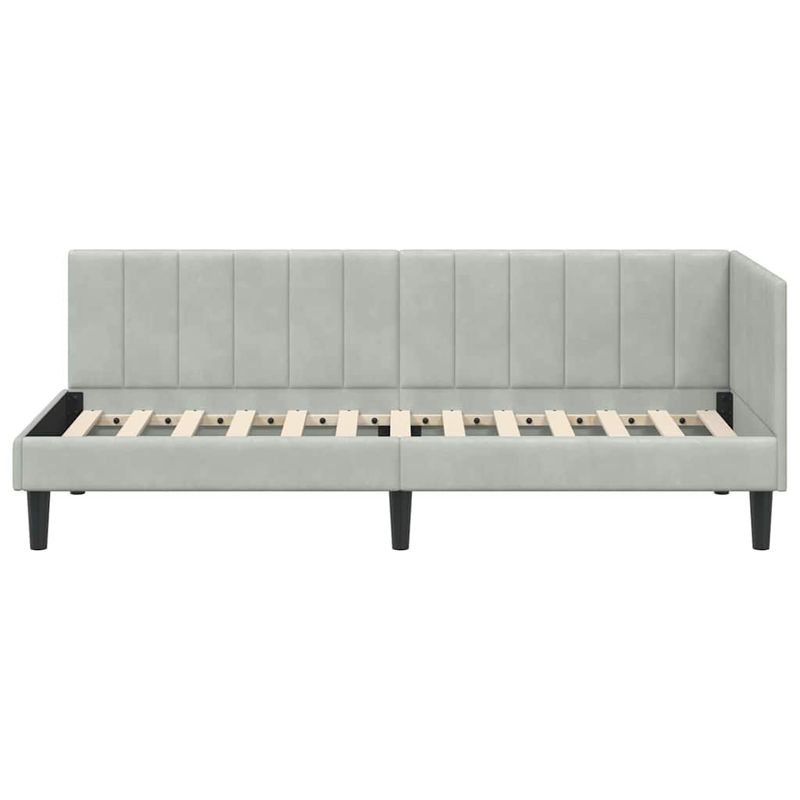 Casa si Gradina - Mobilier - Paturi si accesorii - Paturi - Cadru de pat coltar Gri deschis 80 x 200 cm Catifea - Infinity.ro