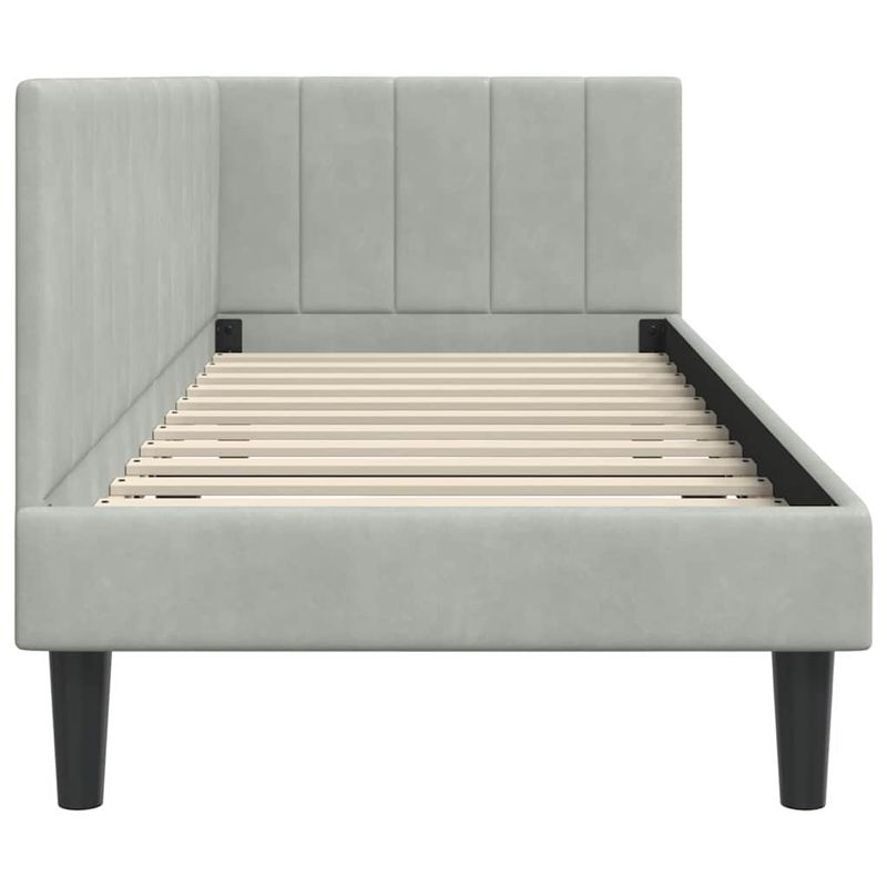 Casa si Gradina - Mobilier - Paturi si accesorii - Paturi - Cadru de pat coltar Gri deschis 80 x 200 cm Catifea - Infinity.ro