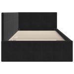 Casa si Gradina - Mobilier - Paturi si accesorii - Paturi - Cadru de pat coltar cu headboard Negru 90 x 190 cm Catifea - Infinity.ro