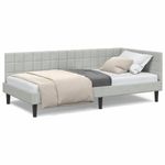 Casa si Gradina - Mobilier - Paturi si accesorii - Paturi - Cadru de pat coltar Gri deschis 100 x 200 cm Catifea - Infinity.ro