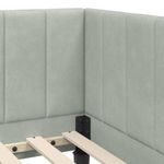 Casa si Gradina - Mobilier - Paturi si accesorii - Paturi - Cadru de pat coltar Gri deschis 80 x 200 cm Catifea - Infinity.ro