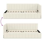 Casa si Gradina - Mobilier - Paturi si accesorii - Paturi - Cadru de pat coltar cu headboard Crem 90 x 190 cm Catifea - Infinity.ro