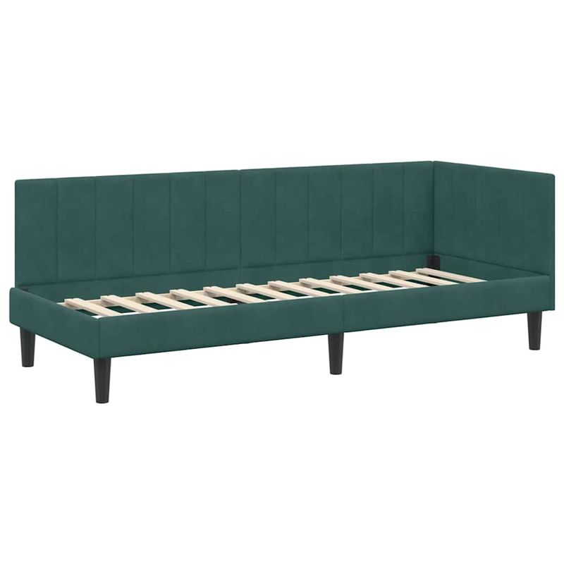 Casa si Gradina - Mobilier - Paturi si accesorii - Paturi - Cadru de pat coltar Verde inchis 80 x 200 cm Catifea - Infinity.ro