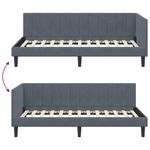 Casa si Gradina - Mobilier - Paturi si accesorii - Paturi - Cadru de pat coltar cu headboard Gri inchis 90 x 190 cm Catifea - Infinity.ro
