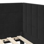 Casa si Gradina - Mobilier - Paturi si accesorii - Paturi - Cadru de pat coltar cu headboard Negru 90 x 190 cm Catifea - Infinity.ro