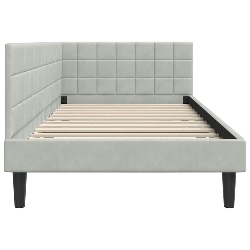 Casa si Gradina - Mobilier - Paturi si accesorii - Paturi - Cadru de pat coltar Gri deschis 100 x 200 cm Catifea - Infinity.ro