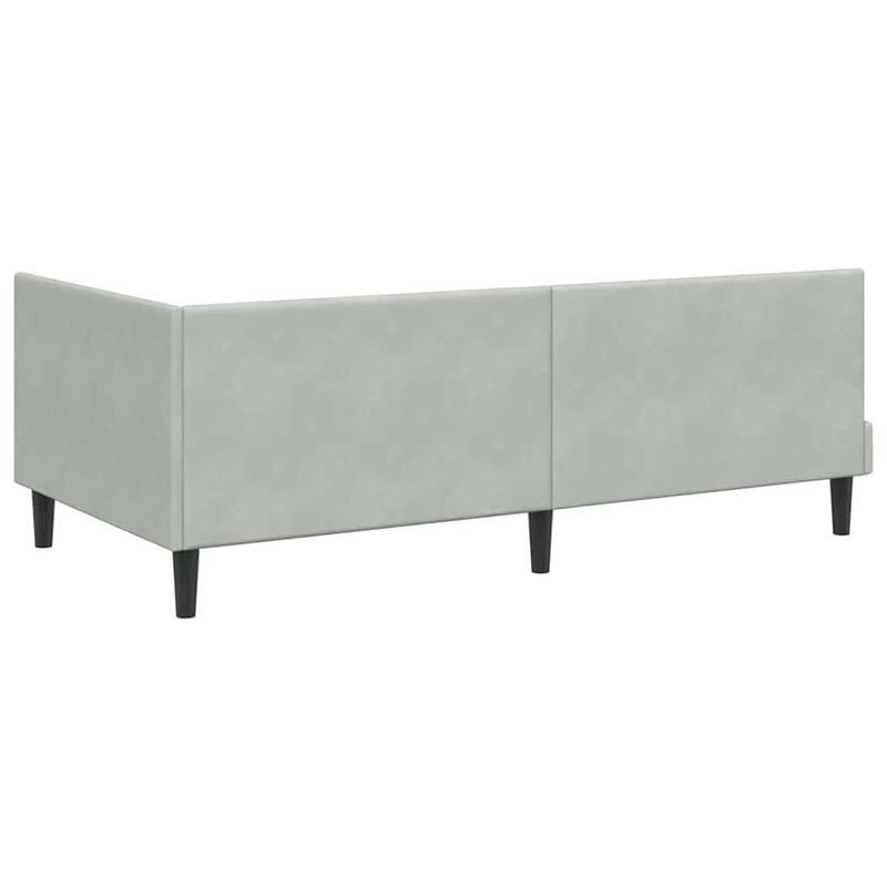 Casa si Gradina - Mobilier - Paturi si accesorii - Paturi - Cadru de pat coltar Gri deschis 100 x 200 cm Catifea - Infinity.ro