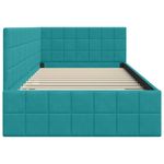 Casa si Gradina - Mobilier - Paturi si accesorii - Paturi - Cadru de pat coltar cu headboard Turcoaz 90 x 200 cm Catifea - Infinity.ro