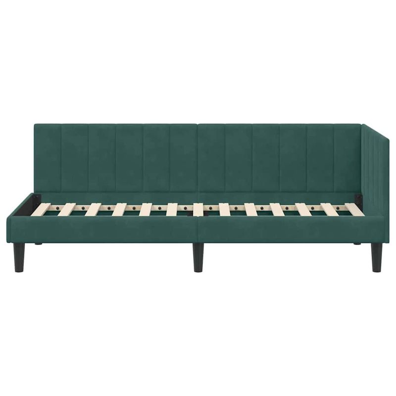 Casa si Gradina - Mobilier - Paturi si accesorii - Paturi - Cadru de pat coltar Verde inchis 80 x 200 cm Catifea - Infinity.ro
