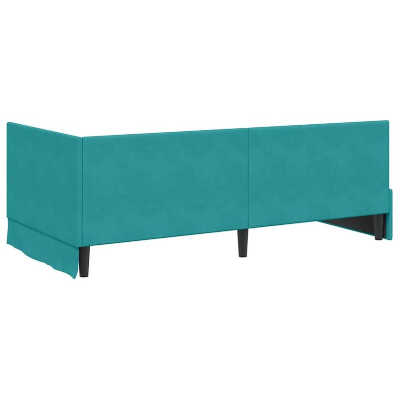 Casa si Gradina - Mobilier - Paturi si accesorii - Paturi - Cadru de pat coltar cu headboard Turcoaz 90 x 200 cm Catifea - Infinity.ro