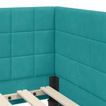 Casa si Gradina - Mobilier - Paturi si accesorii - Paturi - Cadru de pat coltar cu headboard Turcoaz 90 x 200 cm Catifea - Infinity.ro