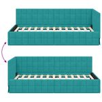 Casa si Gradina - Mobilier - Paturi si accesorii - Paturi - Cadru de pat coltar cu headboard Turcoaz 90 x 200 cm Catifea - Infinity.ro