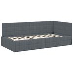 Casa si Gradina - Mobilier - Paturi si accesorii - Paturi - Cadru de pat coltar cu headboard Gri inchis 90 x 200 cm Catifea - Infinity.ro