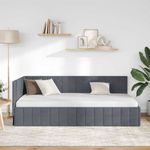 Casa si Gradina - Mobilier - Paturi si accesorii - Paturi - Cadru de pat coltar cu headboard Gri inchis 90 x 200 cm Catifea - Infinity.ro