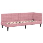 Casa si Gradina - Mobilier - Paturi si accesorii - Paturi - Cadru de pat coltar cu headboard Roz 80 x 200 cm Catifea - Infinity.ro