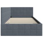 Casa si Gradina - Mobilier - Paturi si accesorii - Paturi - Cadru de pat coltar cu headboard Gri inchis 90 x 200 cm Catifea - Infinity.ro