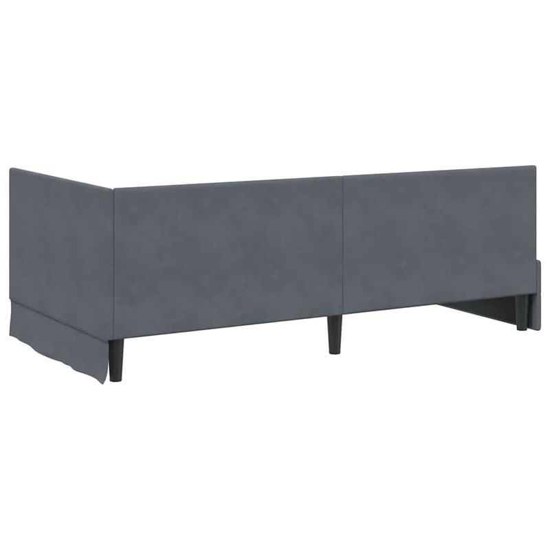 Casa si Gradina - Mobilier - Paturi si accesorii - Paturi - Cadru de pat coltar cu headboard Gri inchis 90 x 200 cm Catifea - Infinity.ro
