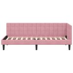 Casa si Gradina - Mobilier - Paturi si accesorii - Paturi - Cadru de pat coltar cu headboard Roz 80 x 200 cm Catifea - Infinity.ro