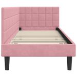 Casa si Gradina - Mobilier - Paturi si accesorii - Paturi - Cadru de pat coltar cu headboard Roz 80 x 200 cm Catifea - Infinity.ro