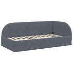 Casa si Gradina - Mobilier - Paturi si accesorii - Paturi - Cadru de pat coltar cu headboard Gri inchis 90 x 200 cm Catifea - Infinity.ro