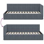 Casa si Gradina - Mobilier - Paturi si accesorii - Paturi - Cadru de pat coltar cu headboard Gri inchis 90 x 200 cm Catifea - Infinity.ro