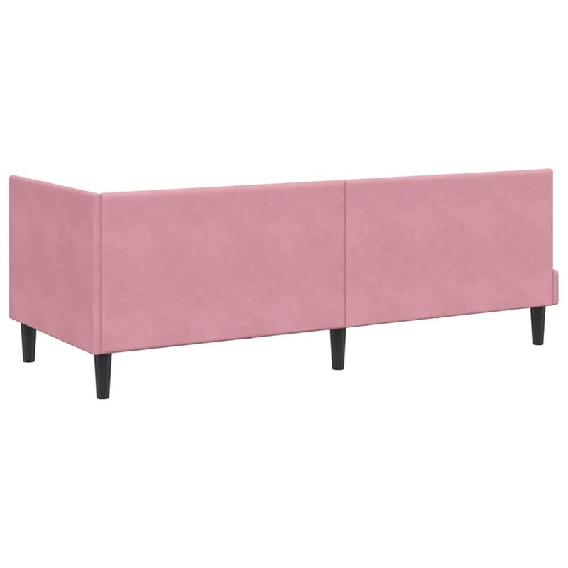Casa si Gradina - Mobilier - Paturi si accesorii - Paturi - Cadru de pat coltar cu headboard Roz 80 x 200 cm Catifea - Infinity.ro