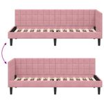 Casa si Gradina - Mobilier - Paturi si accesorii - Paturi - Cadru de pat coltar cu headboard Roz 80 x 200 cm Catifea - Infinity.ro