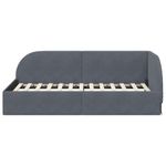 Casa si Gradina - Mobilier - Paturi si accesorii - Paturi - Cadru de pat coltar cu headboard Gri inchis 90 x 200 cm Catifea - Infinity.ro