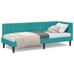 Casa si Gradina - Mobilier - Paturi si accesorii - Paturi - Cadru de pat coltar cu headboard Turcoaz 80 x 200 cm Catifea - Infinity.ro