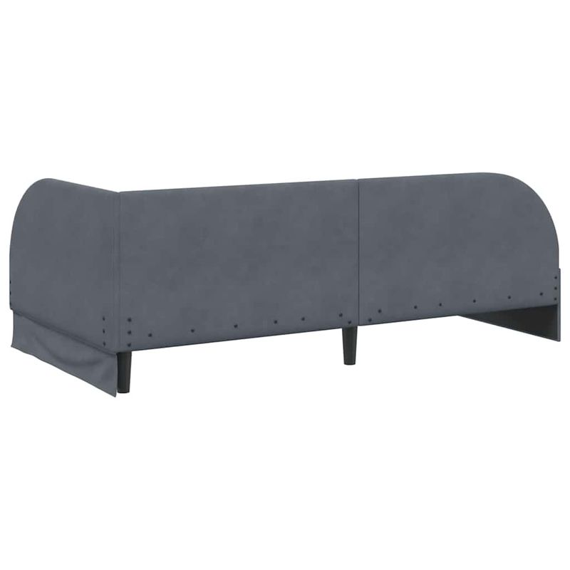 Casa si Gradina - Mobilier - Paturi si accesorii - Paturi - Cadru de pat coltar cu headboard Gri inchis 90 x 200 cm Catifea - Infinity.ro