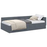 Casa si Gradina - Mobilier - Paturi si accesorii - Paturi - Cadru de pat coltar Altele cu headboard Gri inchis 90 x 200 cm - Infinity.ro