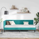 Casa si Gradina - Mobilier - Paturi si accesorii - Paturi - Cadru de pat coltar cu headboard Turcoaz 80 x 200 cm Catifea - Infinity.ro