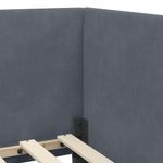 Casa si Gradina - Mobilier - Paturi si accesorii - Paturi - Cadru de pat coltar cu headboard Gri inchis 90 x 200 cm Catifea - Infinity.ro