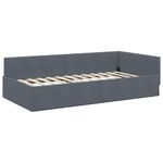 Casa si Gradina - Mobilier - Paturi si accesorii - Paturi - Cadru de pat coltar Altele cu headboard Gri inchis 90 x 200 cm - Infinity.ro