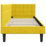 Casa si Gradina - Mobilier - Paturi si accesorii - Paturi - Cadru de pat coltar cu headboard Galben 80 x 200 cm Catifea - Infinity.ro