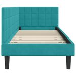 Casa si Gradina - Mobilier - Paturi si accesorii - Paturi - Cadru de pat coltar cu headboard Turcoaz 80 x 200 cm Catifea - Infinity.ro