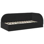 Casa si Gradina - Mobilier - Paturi si accesorii - Paturi - Cadru de pat coltar cu headboard Negru 80 x 200 cm Catifea - Infinity.ro
