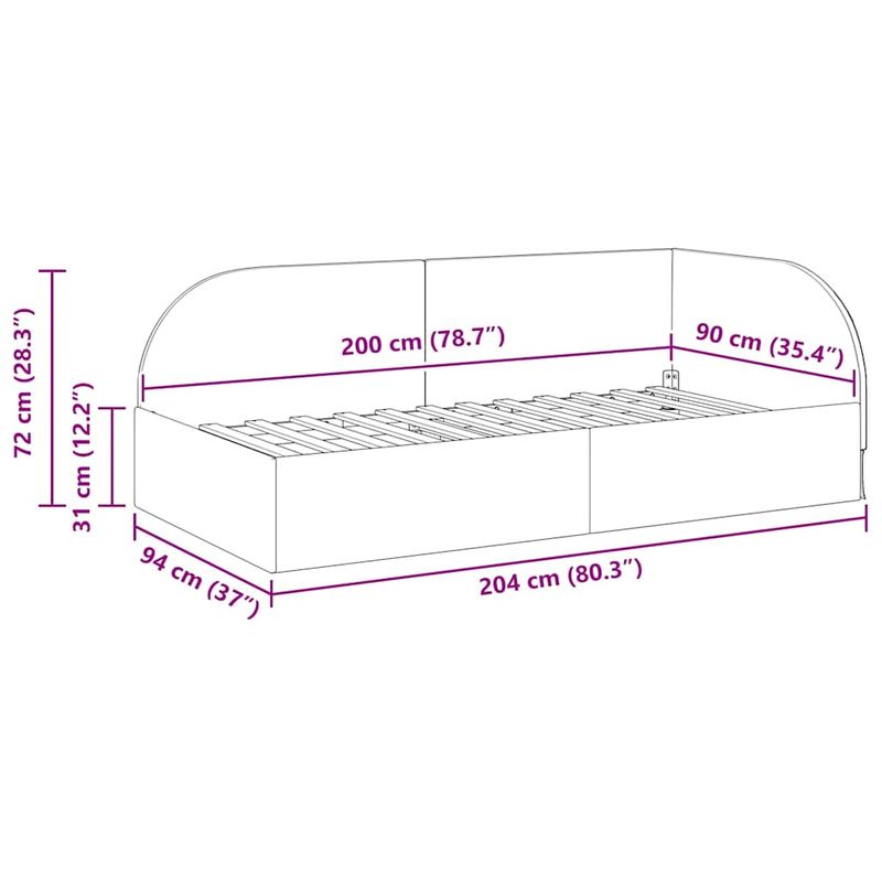 Casa si Gradina - Mobilier - Paturi si accesorii - Paturi - Cadru de pat coltar cu headboard Gri inchis 90 x 200 cm Catifea - Infinity.ro