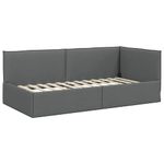 Casa si Gradina - Mobilier - Paturi si accesorii - Paturi - Cadru de pat coltar Gri inchis 90 x 200 cm tesatura - Infinity.ro