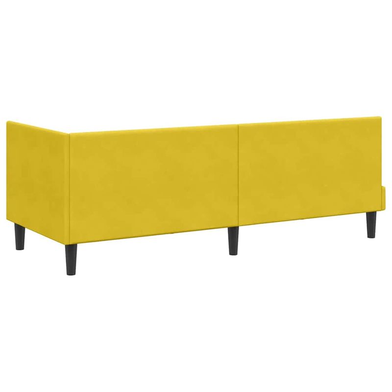 Casa si Gradina - Mobilier - Paturi si accesorii - Paturi - Cadru de pat coltar cu headboard Galben 80 x 200 cm Catifea - Infinity.ro