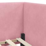 Casa si Gradina - Mobilier - Paturi si accesorii - Paturi - Cadru de pat coltar cu headboard Roz 90 x 200 cm Catifea - Infinity.ro
