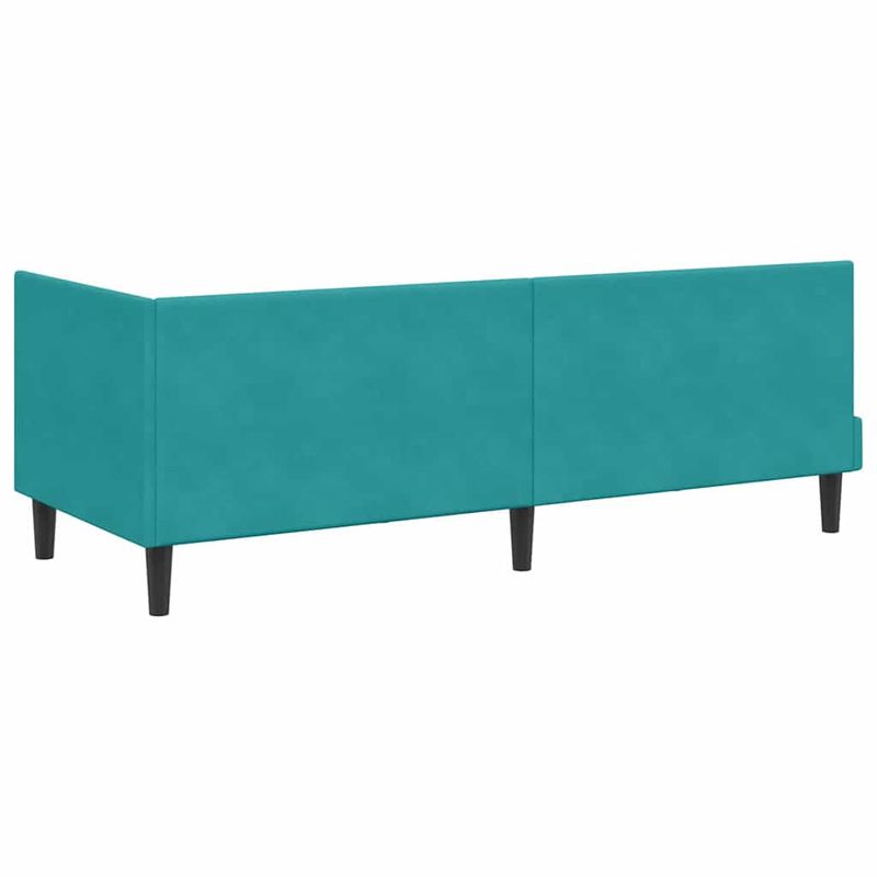Casa si Gradina - Mobilier - Paturi si accesorii - Paturi - Cadru de pat coltar cu headboard Turcoaz 80 x 200 cm Catifea - Infinity.ro