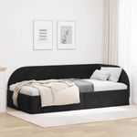 Casa si Gradina - Mobilier - Paturi si accesorii - Paturi - Cadru de pat coltar cu headboard Negru 90 x 200 cm Catifea - Infinity.ro