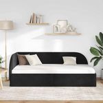 Casa si Gradina - Mobilier - Paturi si accesorii - Paturi - Cadru de pat coltar cu headboard Negru 80 x 200 cm Catifea - Infinity.ro