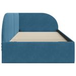 Casa si Gradina - Mobilier - Paturi si accesorii - Paturi - Cadru de pat coltar cu headboard albastru 90 x 200 cm Catifea - Infinity.ro