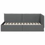 Casa si Gradina - Mobilier - Paturi si accesorii - Paturi - Cadru de pat coltar Gri inchis 90 x 200 cm tesatura - Infinity.ro