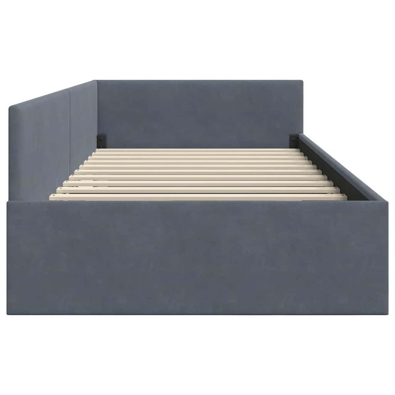 Casa si Gradina - Mobilier - Paturi si accesorii - Paturi - Cadru de pat coltar Altele cu headboard Gri inchis 90 x 200 cm - Infinity.ro