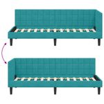Casa si Gradina - Mobilier - Paturi si accesorii - Paturi - Cadru de pat coltar cu headboard Turcoaz 80 x 200 cm Catifea - Infinity.ro
