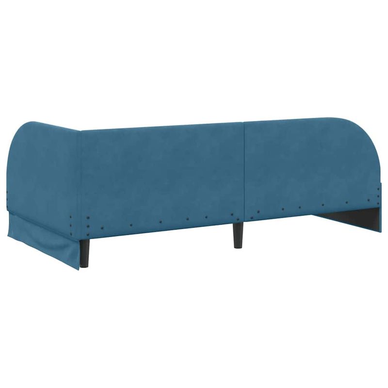 Casa si Gradina - Mobilier - Paturi si accesorii - Paturi - Cadru de pat coltar cu headboard albastru 90 x 200 cm Catifea - Infinity.ro
