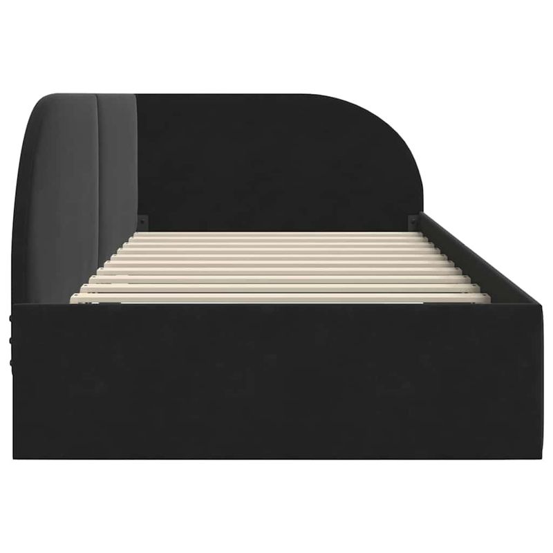 Casa si Gradina - Mobilier - Paturi si accesorii - Paturi - Cadru de pat coltar cu headboard Negru 80 x 200 cm Catifea - Infinity.ro
